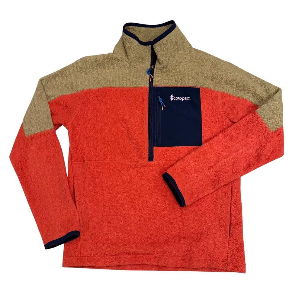 cotopaxi Orange and Tan Half-Zip Fleece Pullover